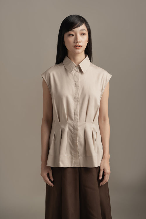 BL Peplum Shirt in Khaki (Shipment Date: 5 May - 18 May 2026)