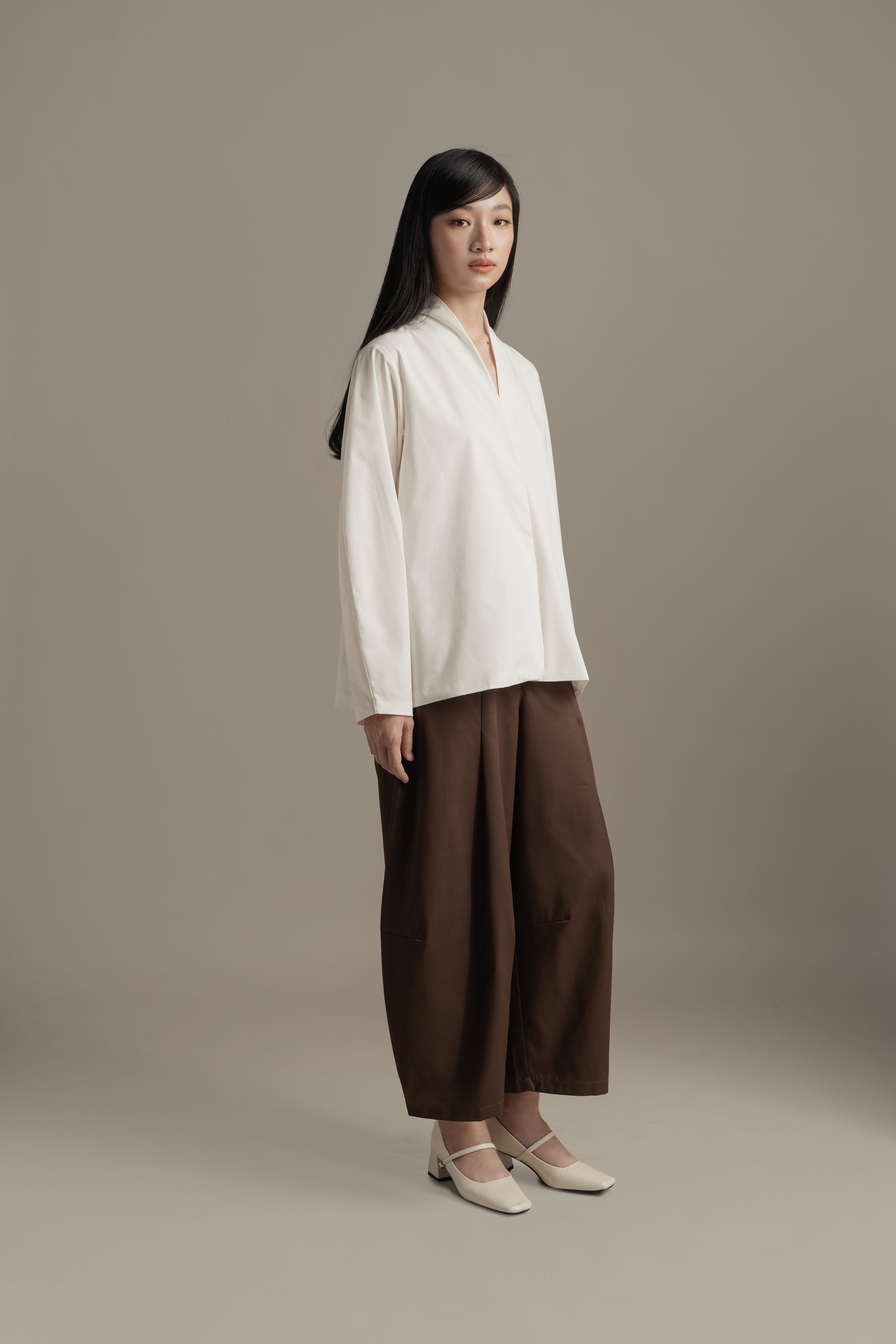 BL High Neck Shirt in Buttermilk (Shipment Date: 5 May - 18 May 2026)