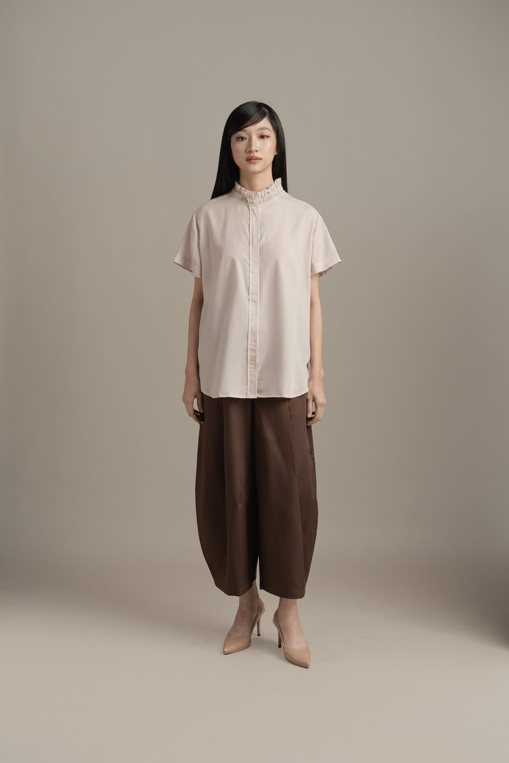 BL Ruffle Shirt in Cream