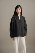 BL High Neck Shirt in Licorice
