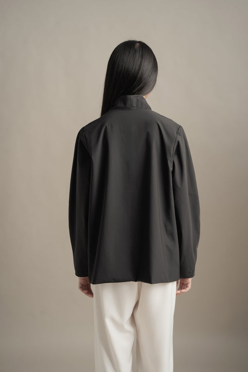 BL High Neck Shirt in Licorice