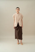 Lembayung Embroidery Wrap Skirt in Espresso