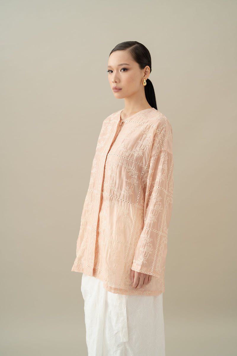 Lembayung Long Sleeve Top in Peach (Ready Shipment 11-25 March 2025)