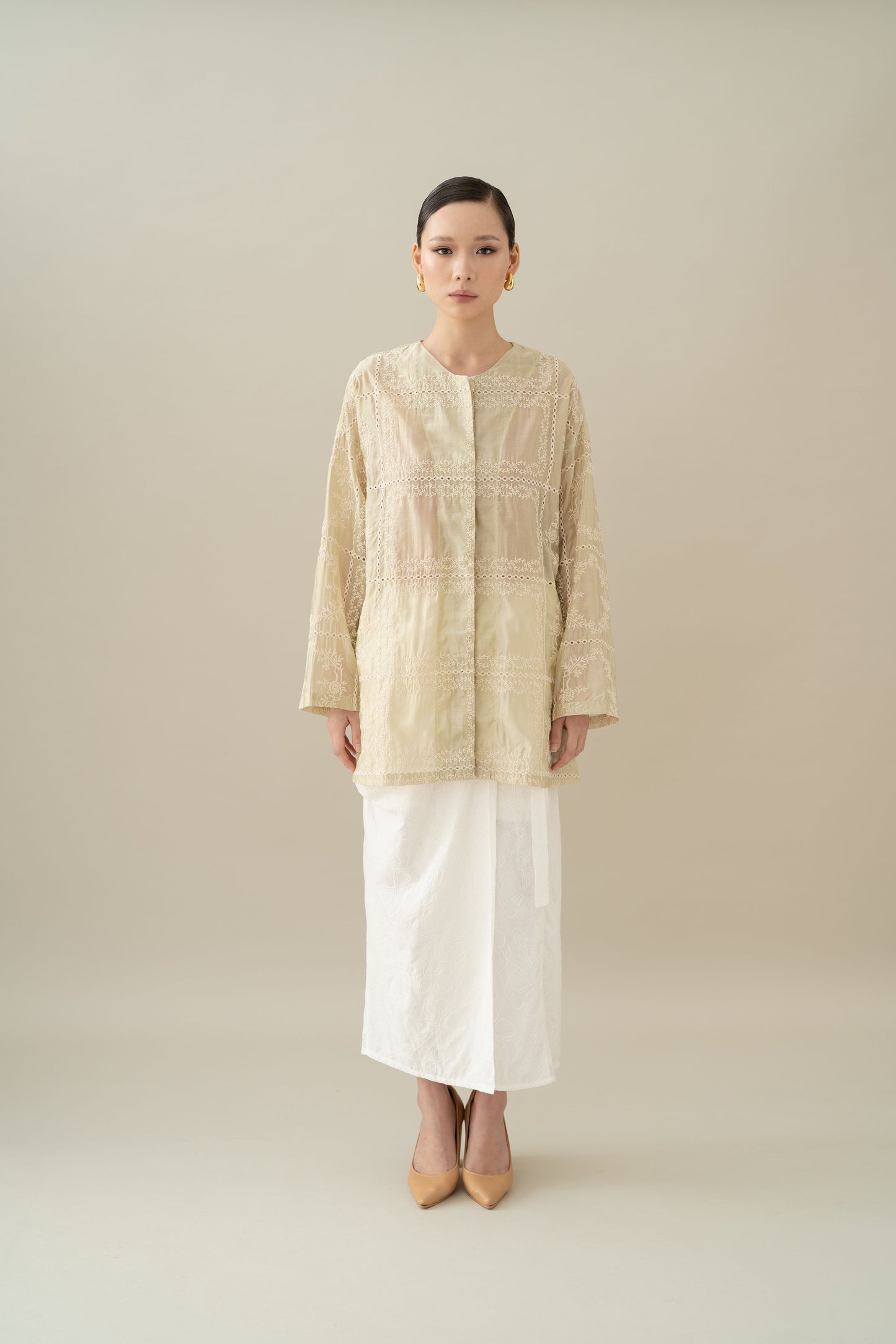Lembayung Long Sleeve Top in Sage