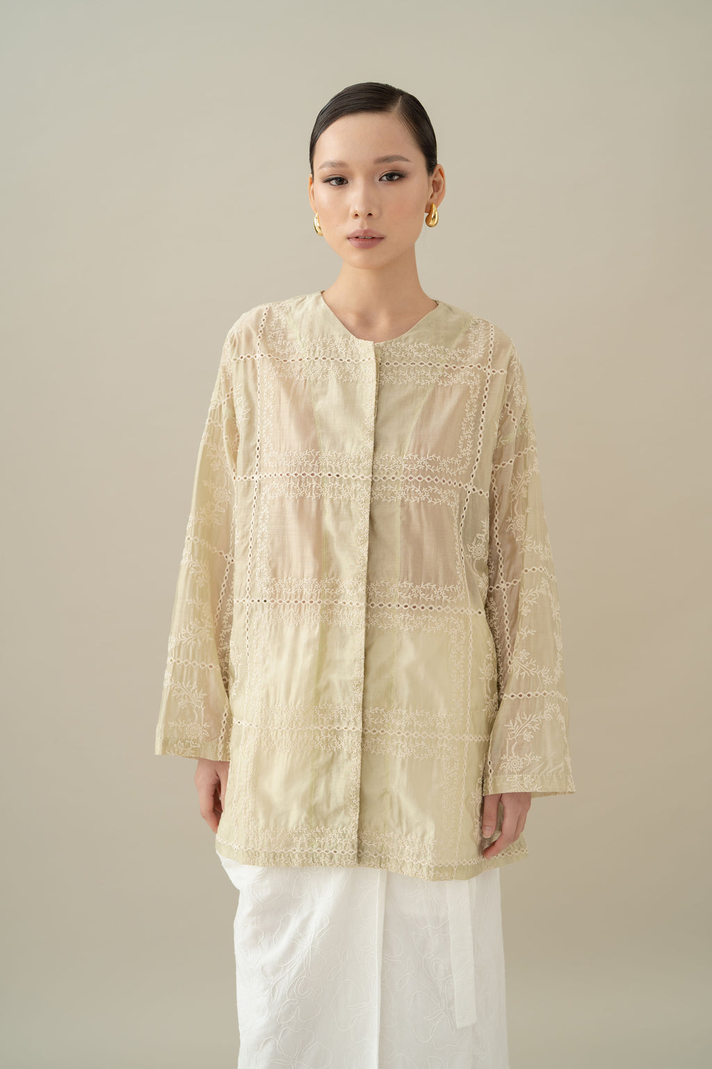 Lembayung Long Sleeve Top in Sage