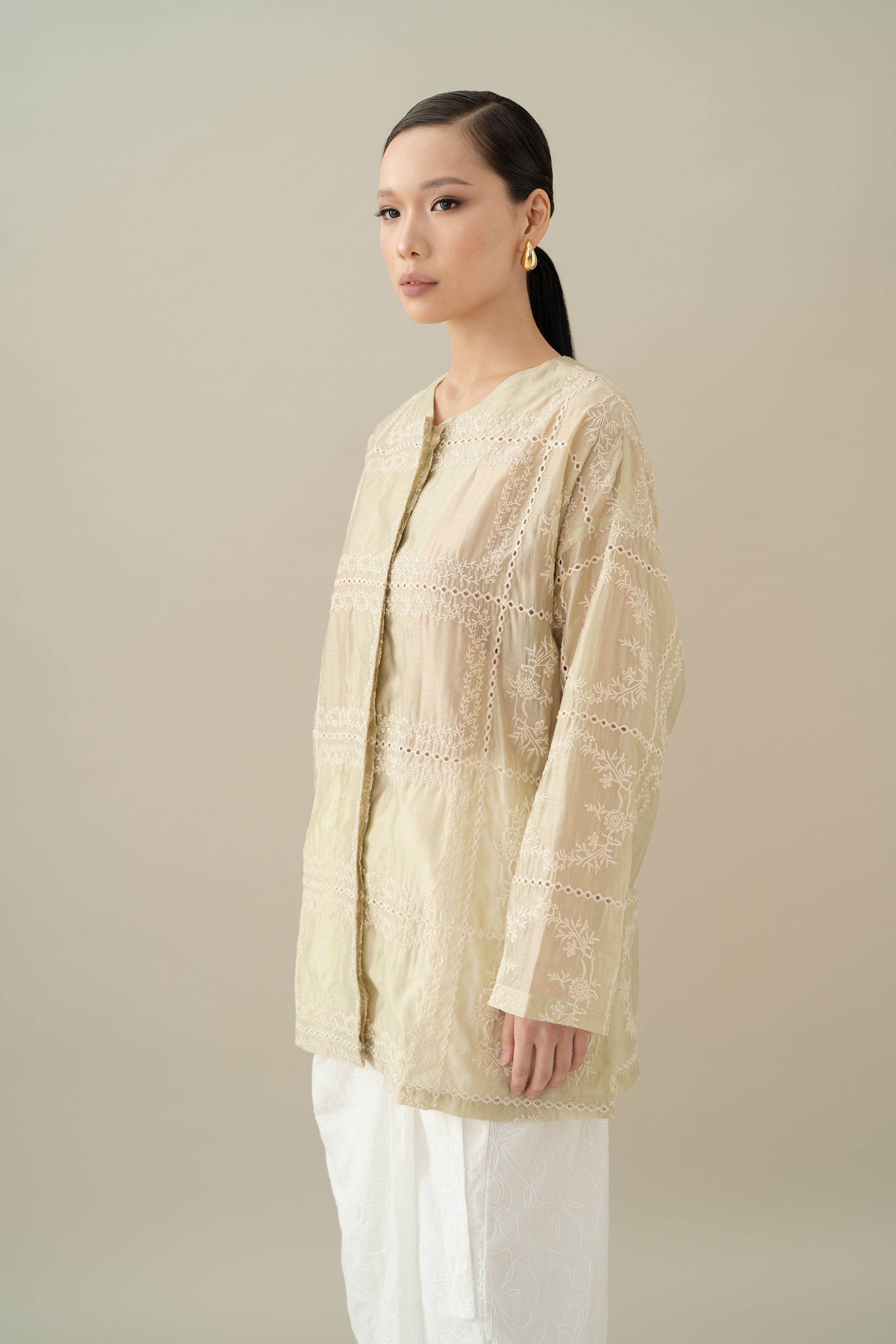 Lembayung Long Sleeve Top in Sage