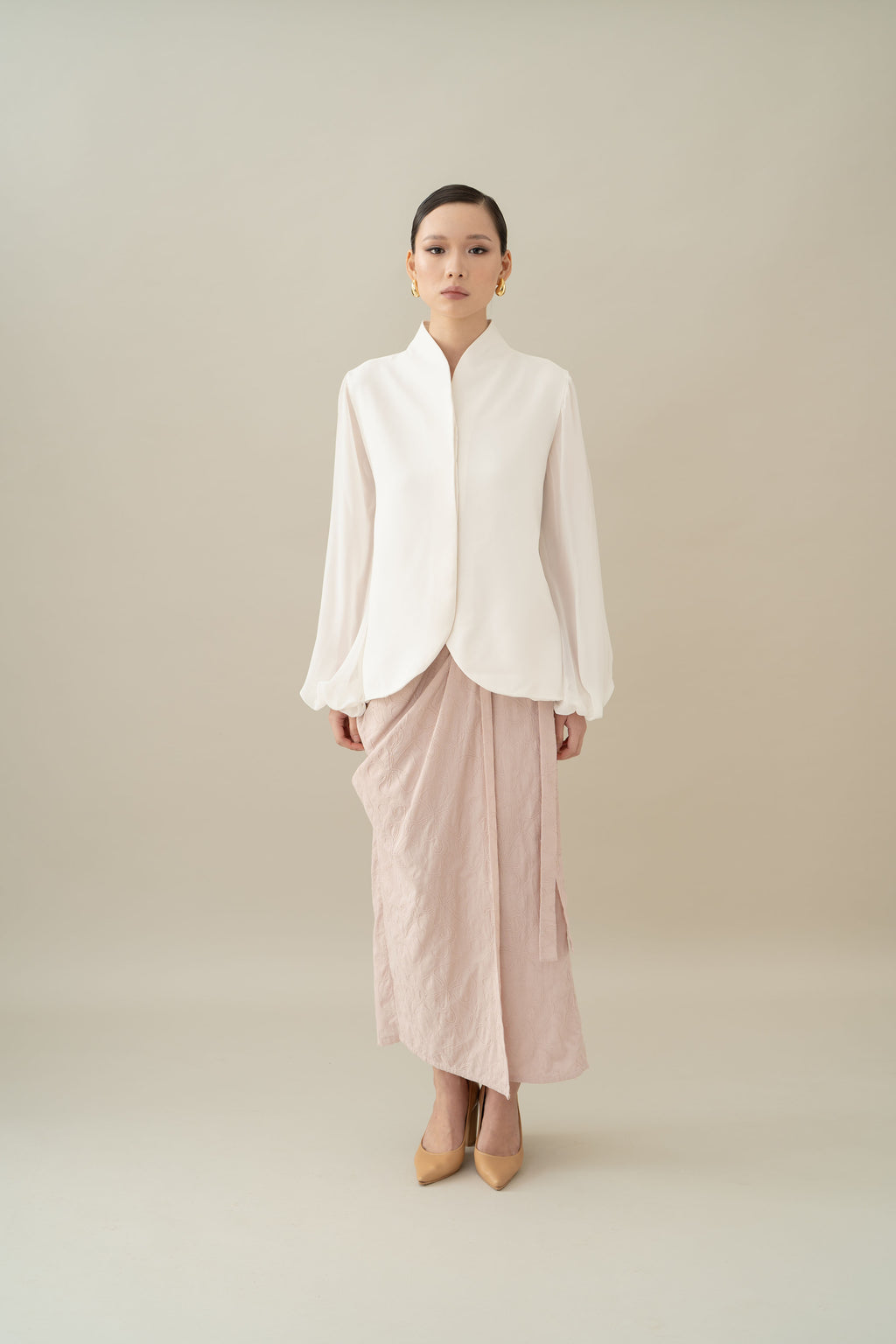 Lembayung Embroidery Wrap Skirt in Hey Baby