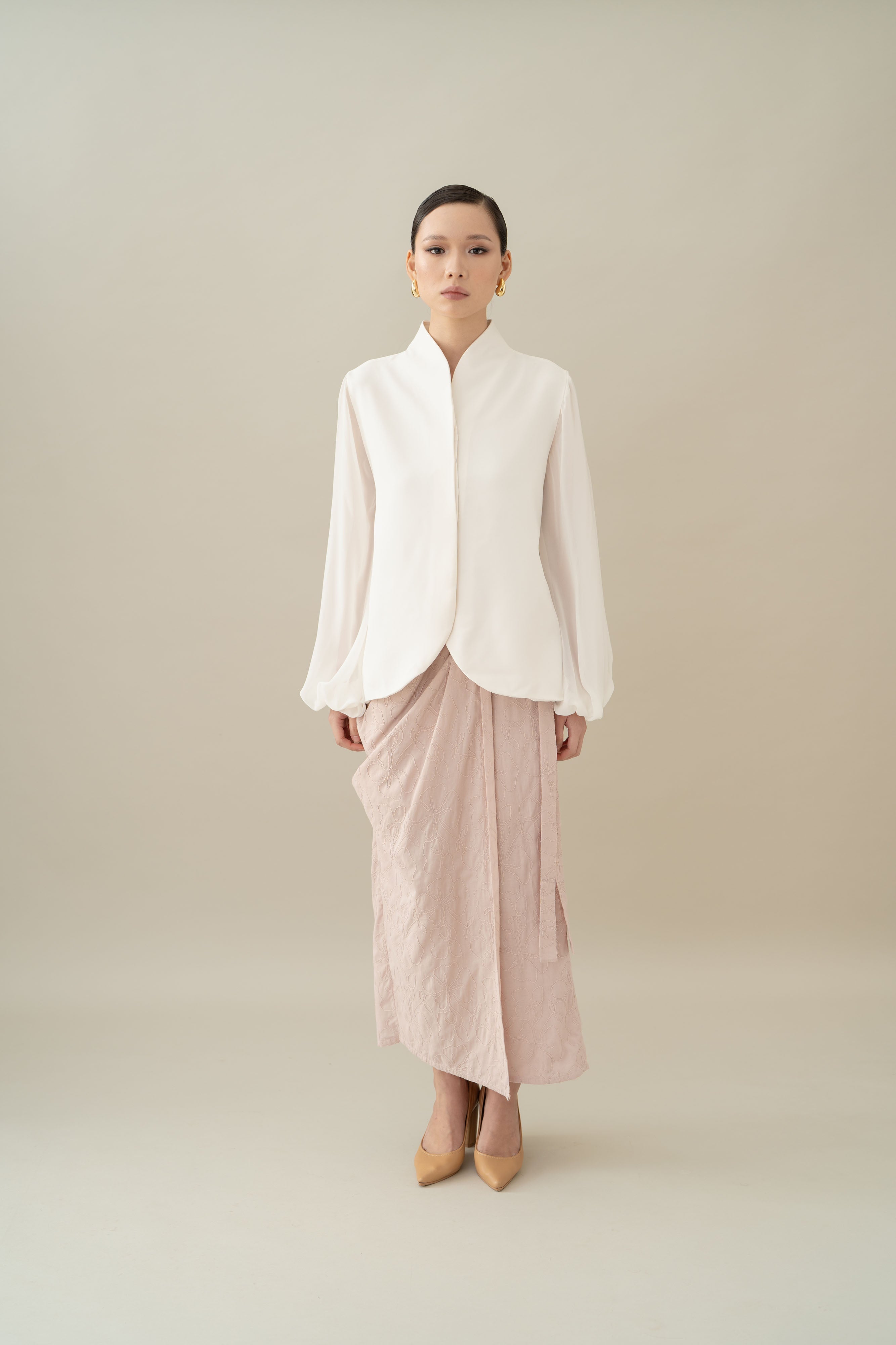 Lembayung Embroidery Wrap Skirt in Hey Baby