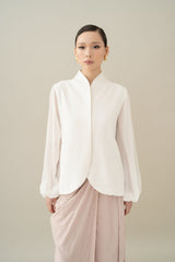 Lembayung Long Sleeve Kebaya in Buttermilk (PO Shipment 17-26 March 2025)