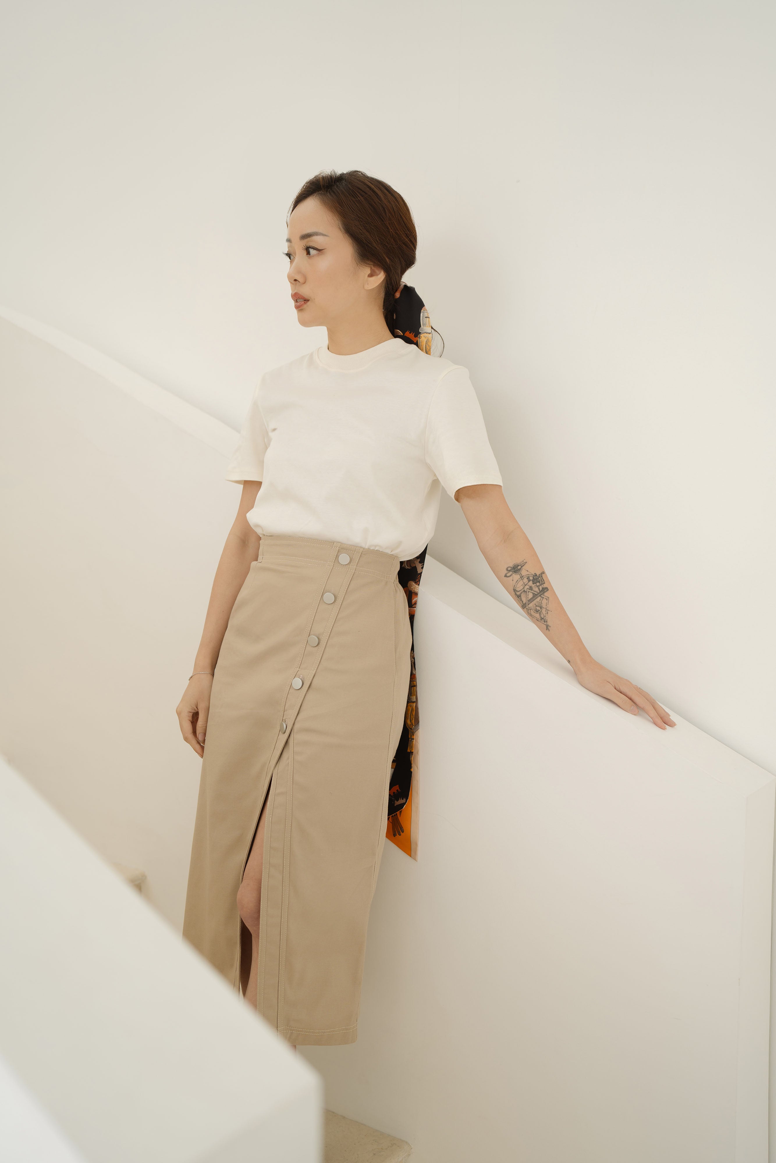 Essence Button Skirt