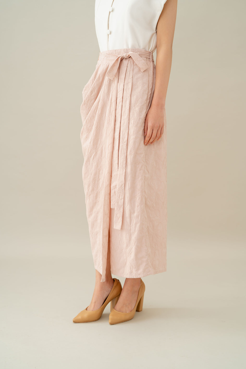 Lembayung Embroidery Wrap Skirt in Hey Baby