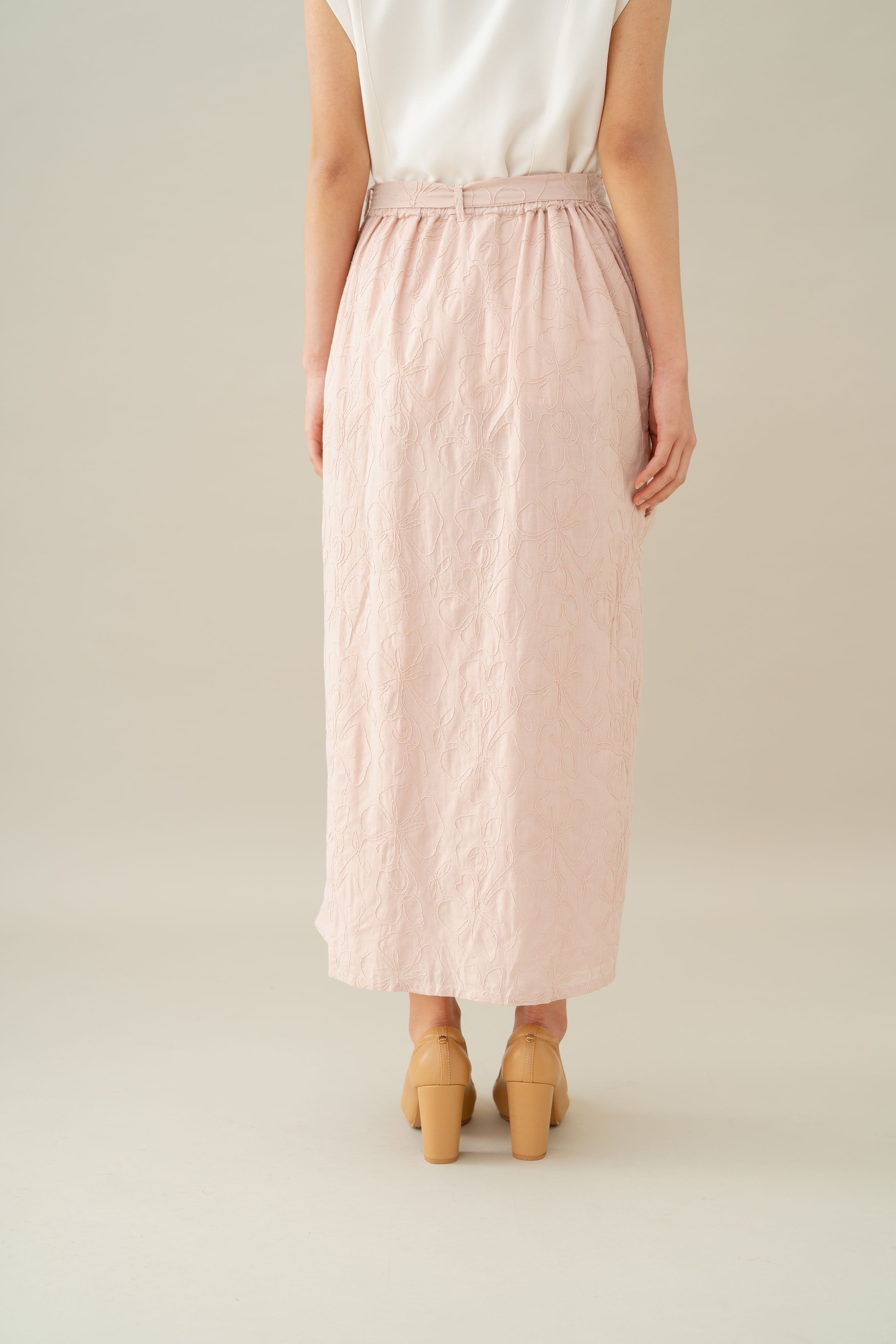 Lembayung Embroidery Wrap Skirt in Hey Baby