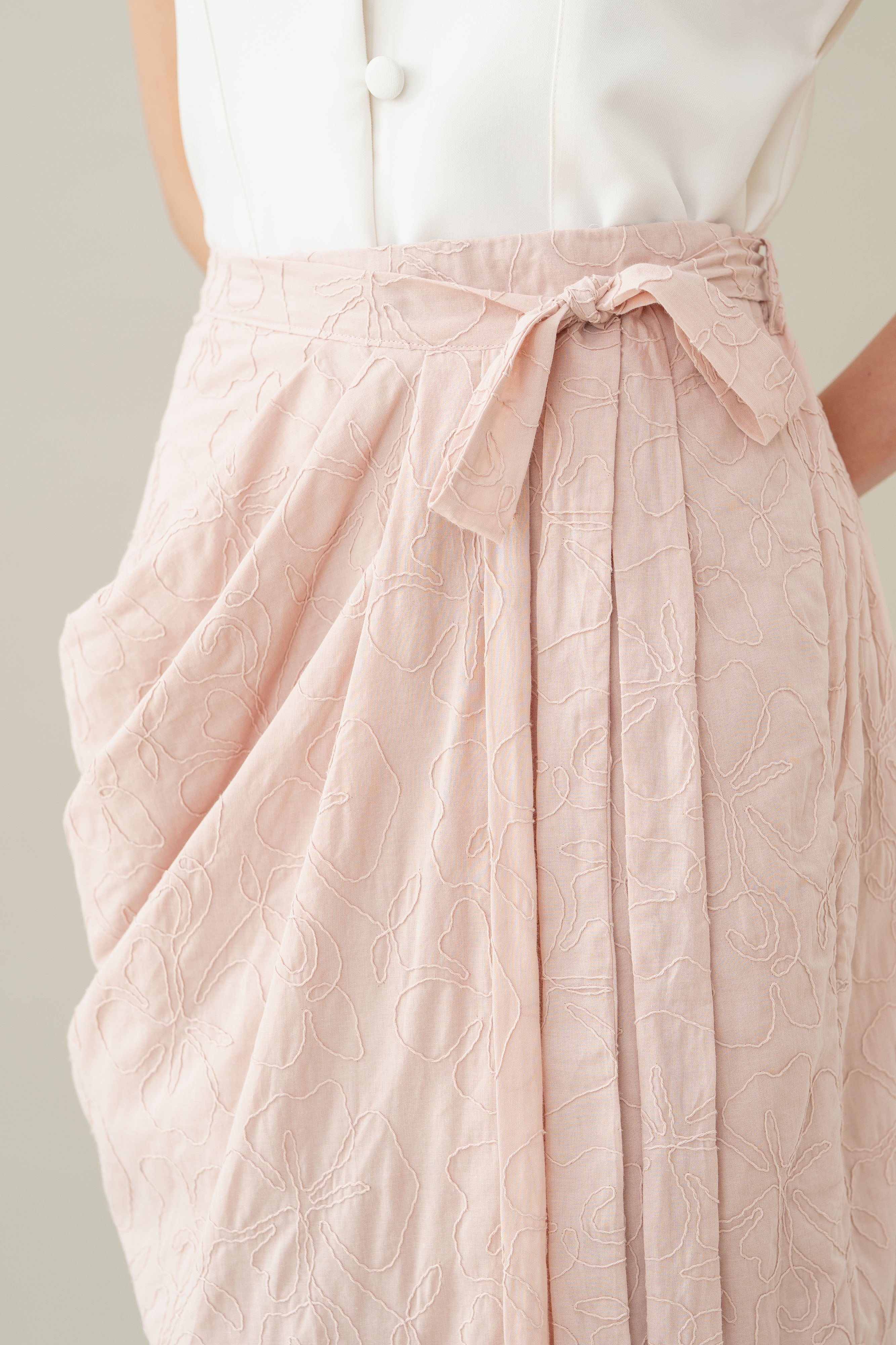 Lembayung Embroidery Wrap Skirt in Hey Baby