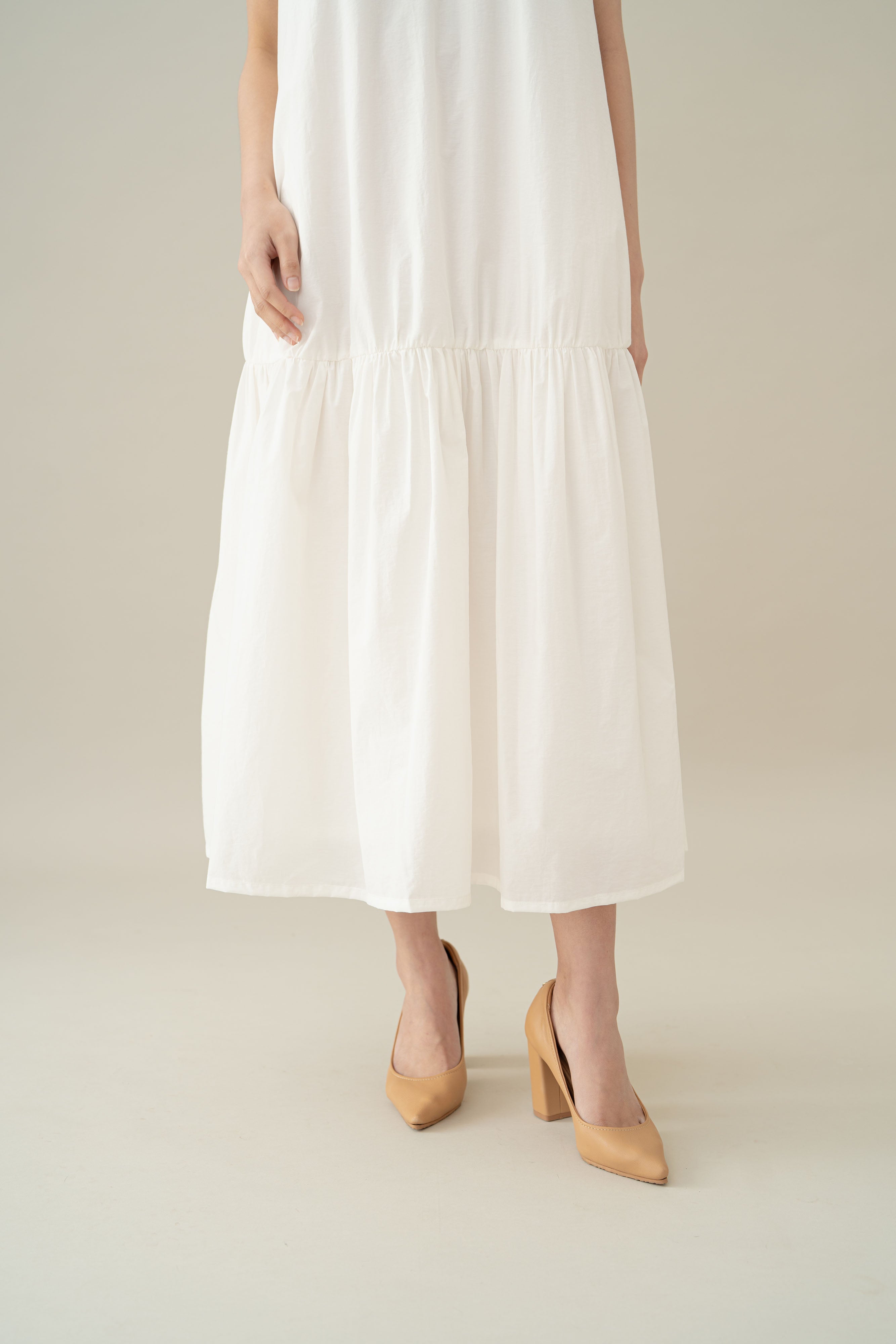 Lembayung Ruffle Collar Dress in Buttermilk