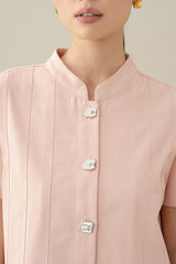 Lembayung Button Peplum Top in Hey Baby (Ready Shipment 11-25 March 2025)