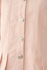 Lembayung Button Peplum Top in Hey Baby (Ready Shipment 11-25 March 2025)