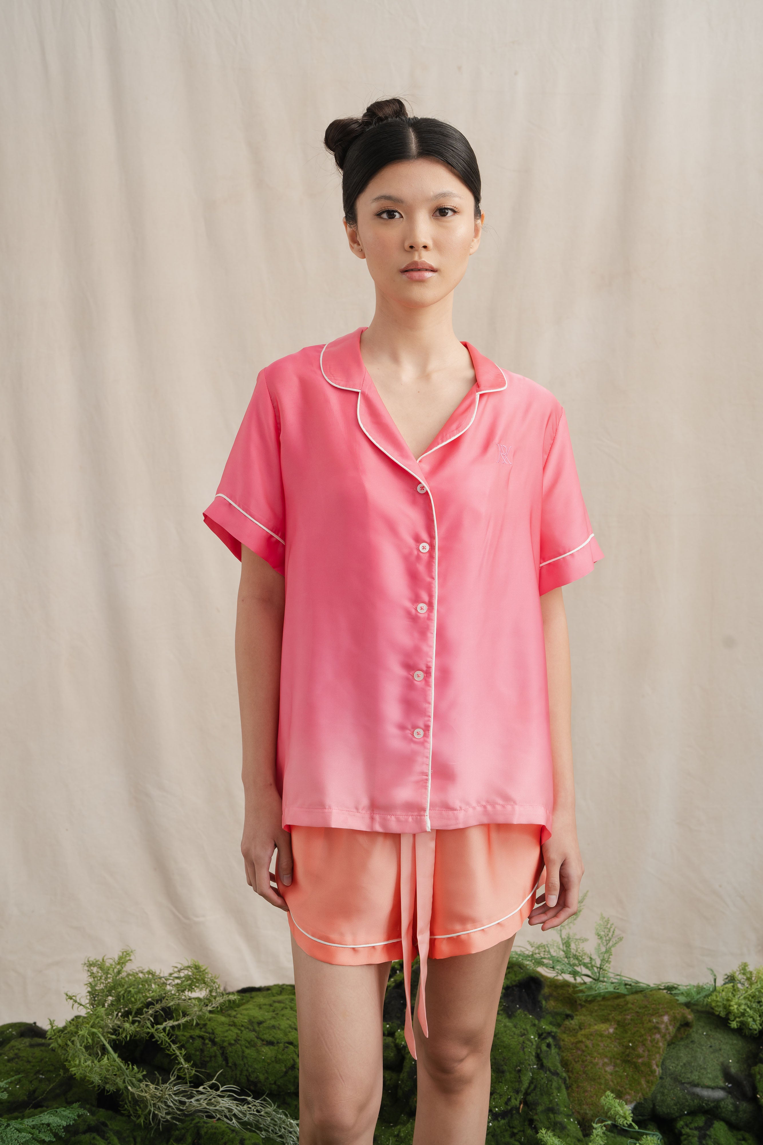 SD Satin Pajamas Set in Flamingo Pink (Shipment Date 8-19 June 2026)