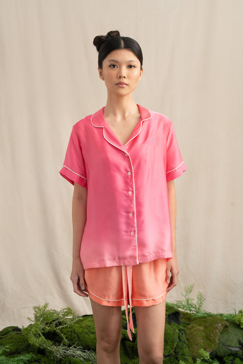 SD Satin Pajamas Set in Flamingo Pink (Shipment Date 8-19 June 2026)