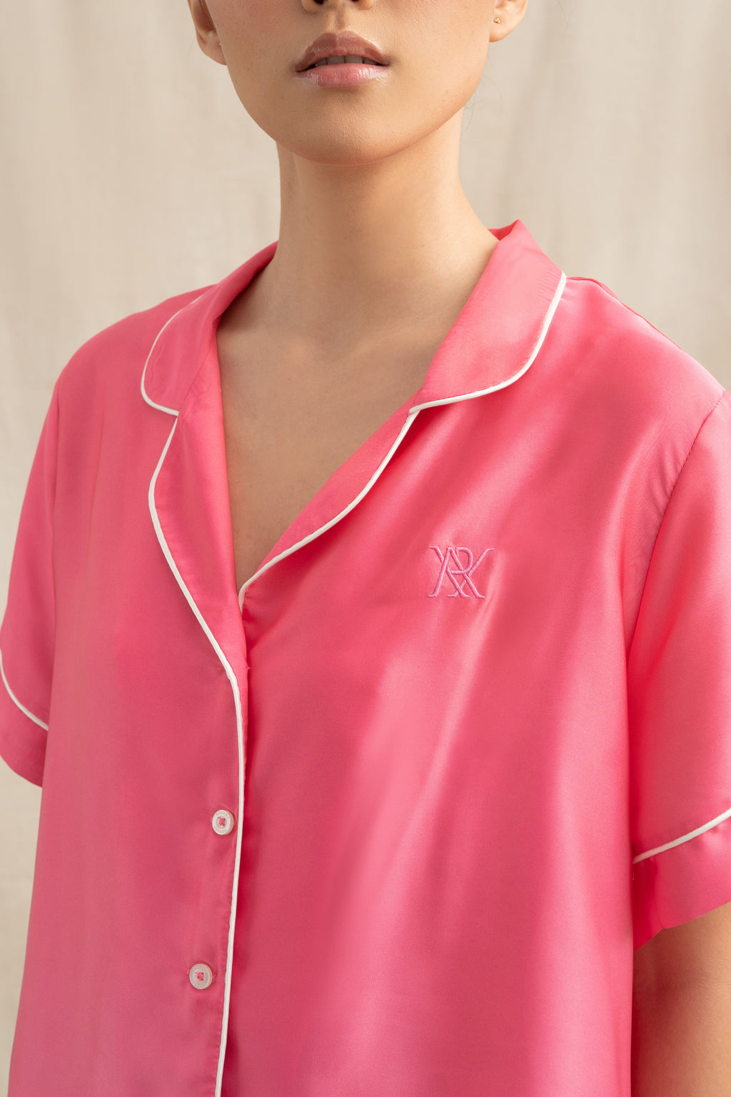 SD Satin Pajamas Set in Flamingo Pink (Shipment Date 8-19 June 2026)