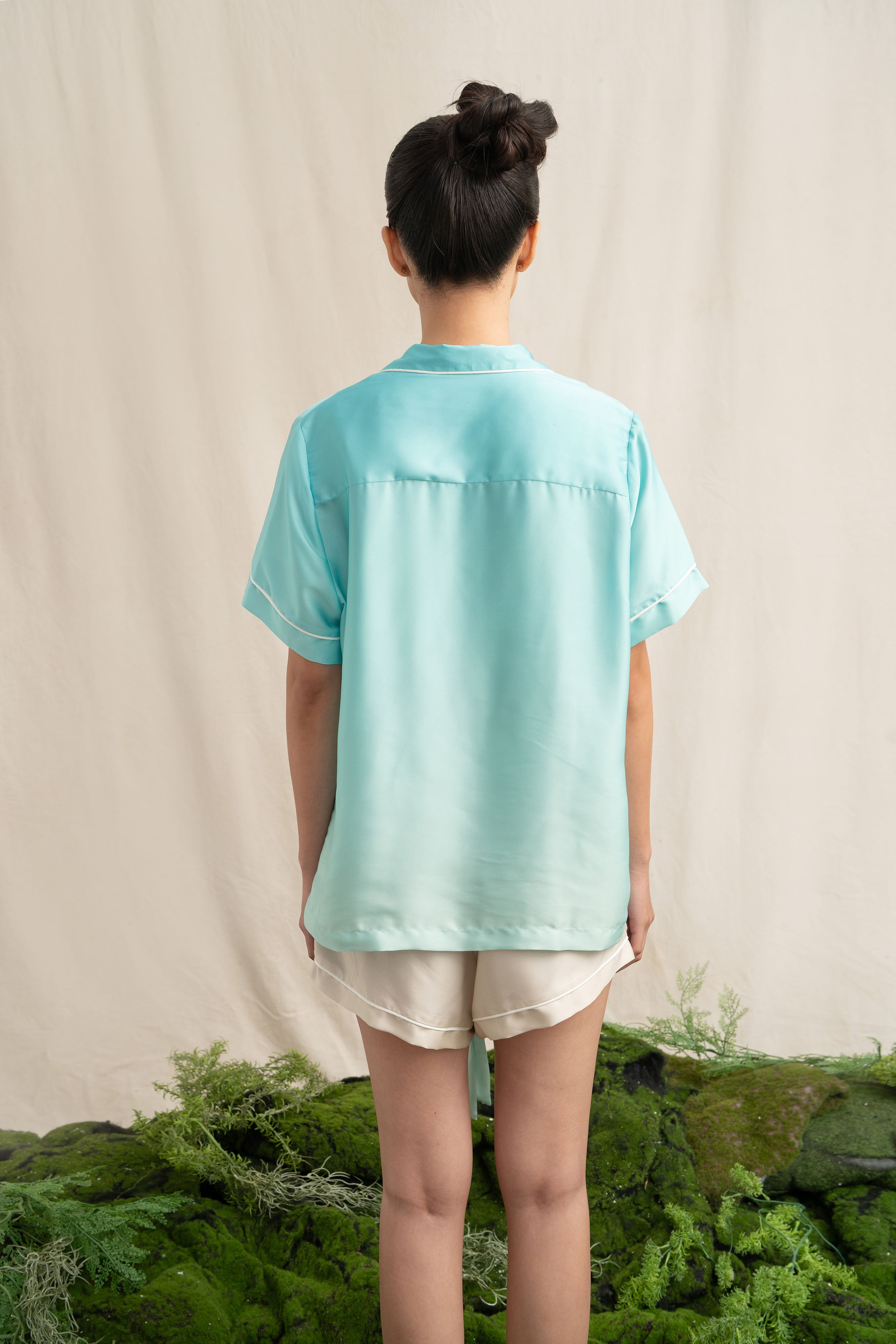SD Satin Pajamas Set in Ocean Blue (Shipment Date 8-19 June 2026)