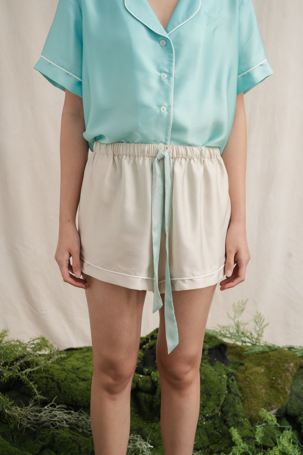 SD Satin Pajamas Set in Ocean Blue (Shipment Date 8-19 June 2026)