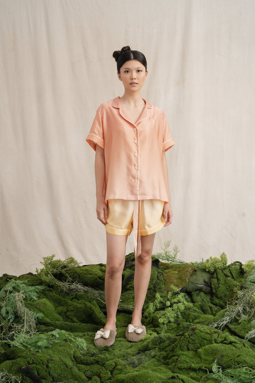 SD Satin Pajamas Set in Sunset Orange (Shipment Date 8-19 June 2026)