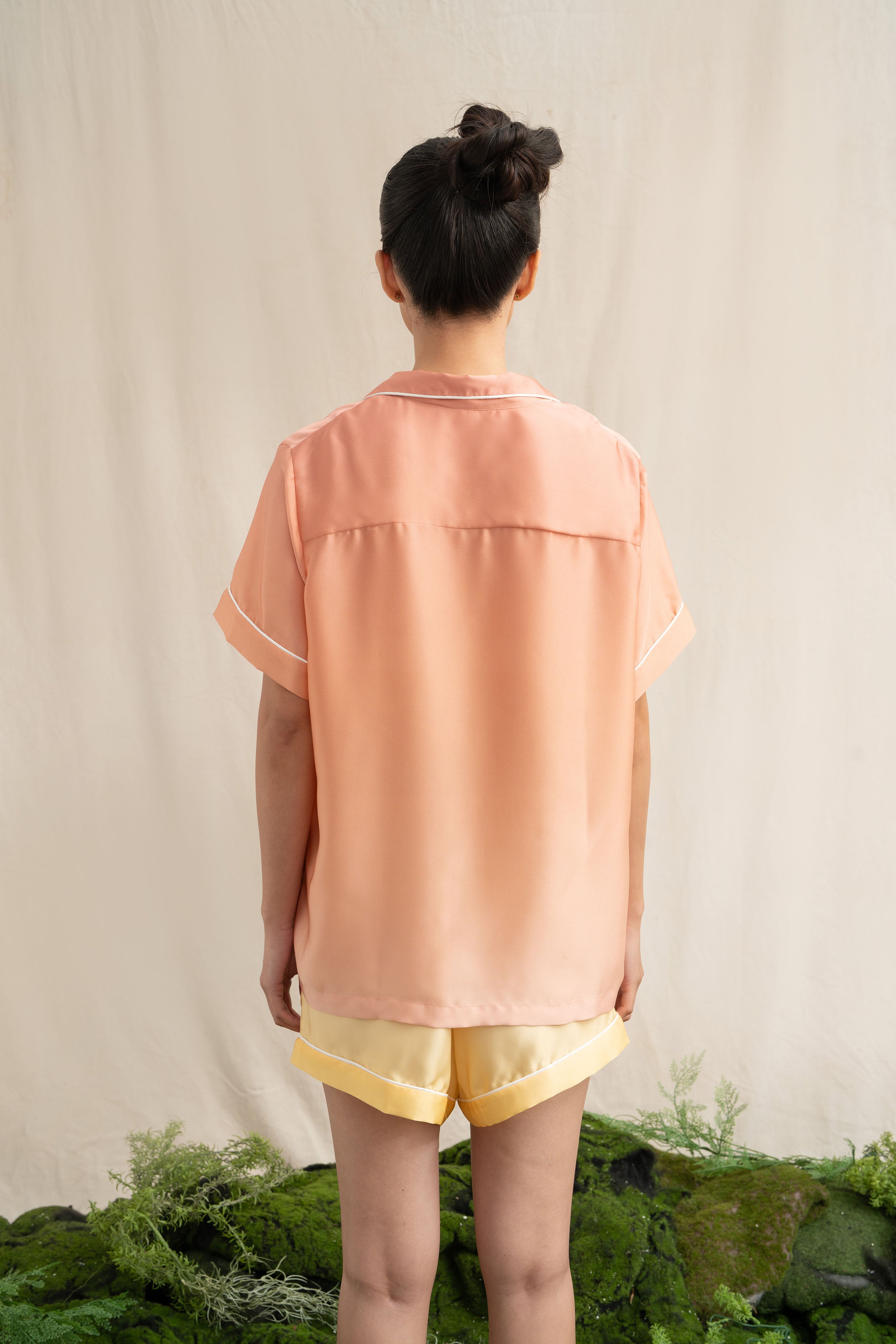 SD Satin Pajamas Set in Sunset Orange (Shipment Date 8-19 June 2026)