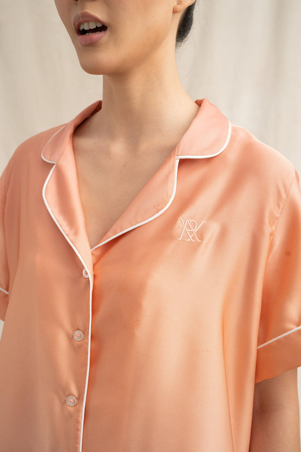 SD Satin Pajamas Set in Sunset Orange (Shipment Date 8-19 June 2026)