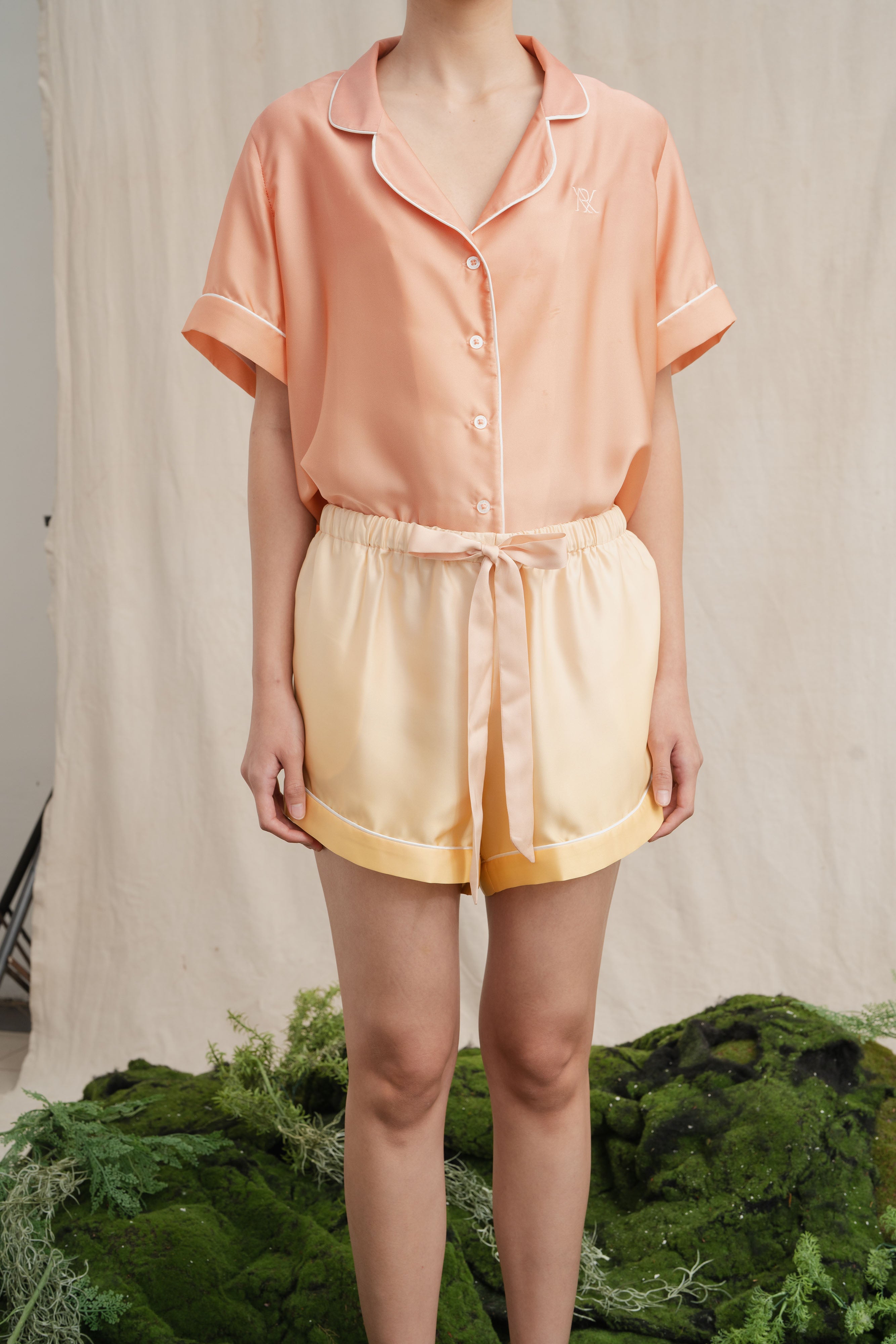 SD Satin Pajamas Set in Sunset Orange (Shipment Date 8-19 June 2026)