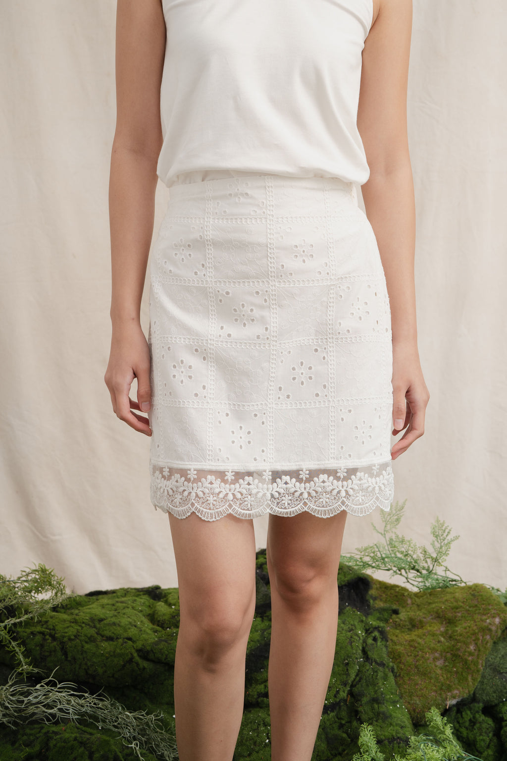 SD Embroidery Skirt in Buttermilk (Shipment Date 8-19 June 2026)