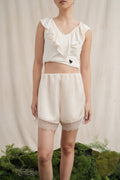 SD Lacey Satin Shorts in Buttermilk (Shipment Date 8-19 June 2026)