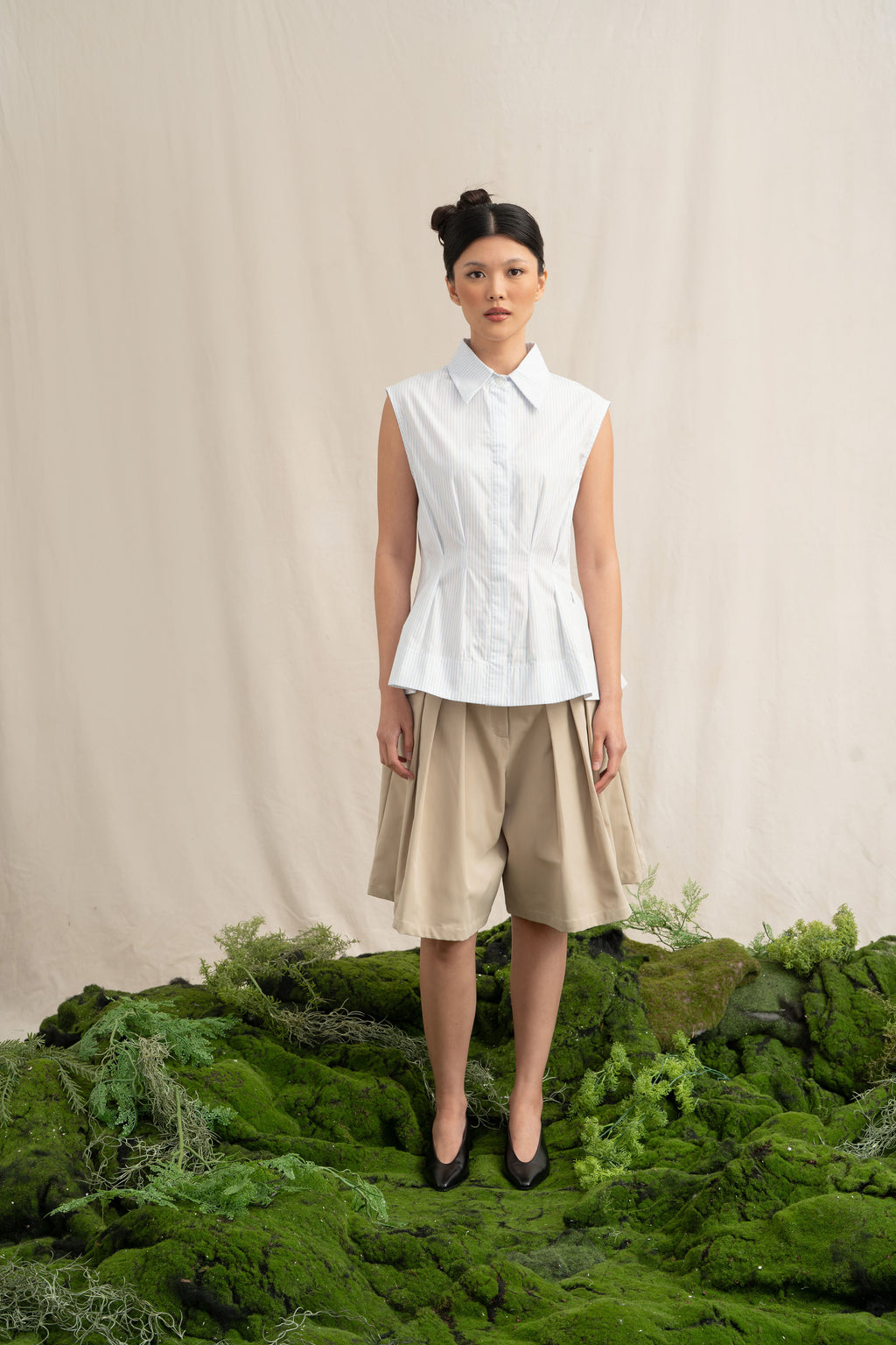 SD Peplum Stripe Top in Baby Blue (Shipment Date 8-19 June 2026)