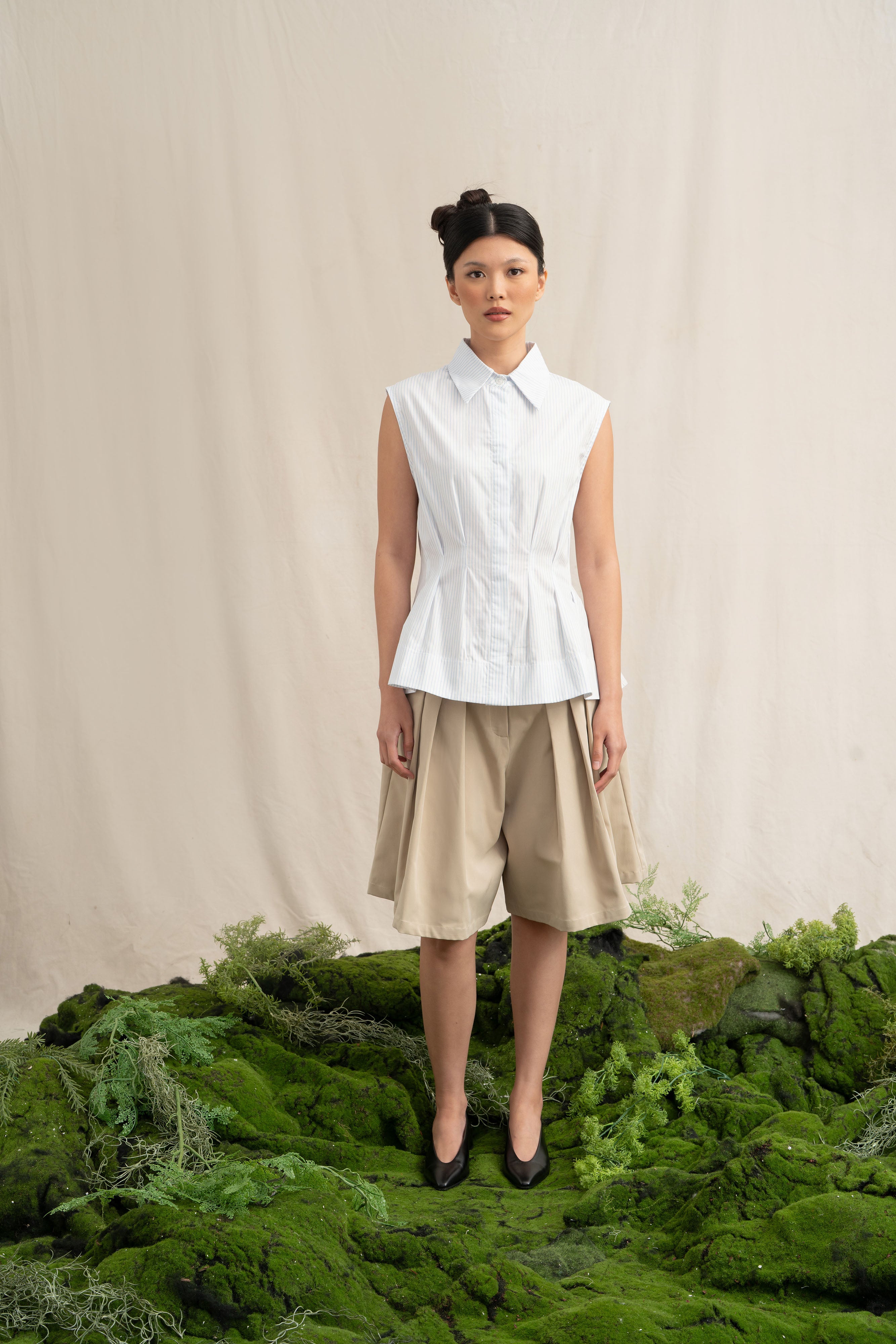 SD Peplum Stripe Top in Baby Blue (Shipment Date 8-19 June 2026)