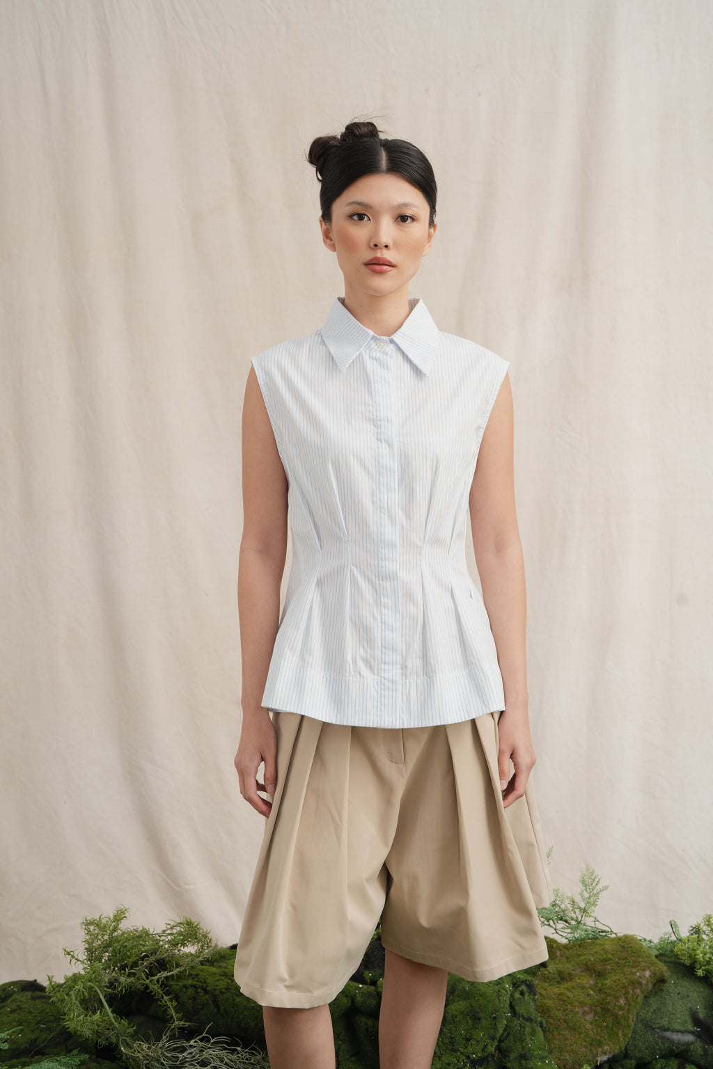 SD Peplum Stripe Top in Baby Blue (Shipment Date 8-19 June 2026)