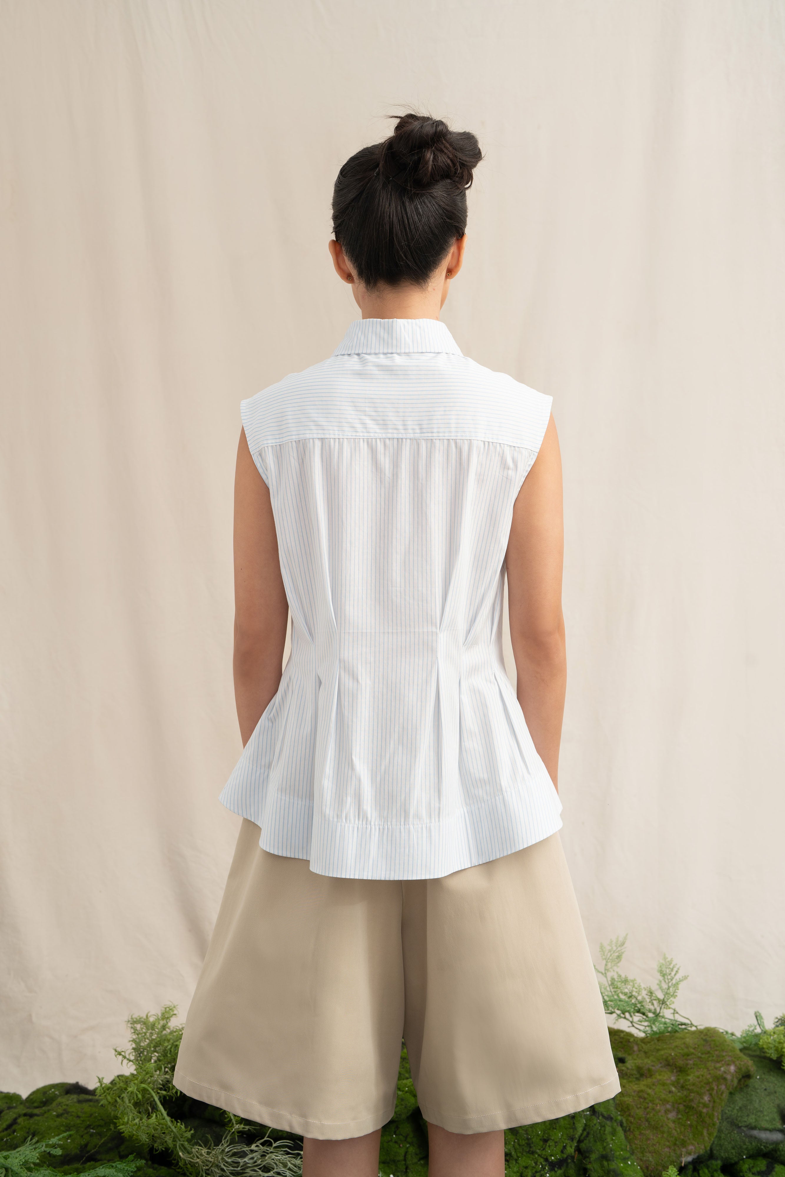 SD Peplum Stripe Top in Baby Blue (Shipment Date 8-19 June 2026)