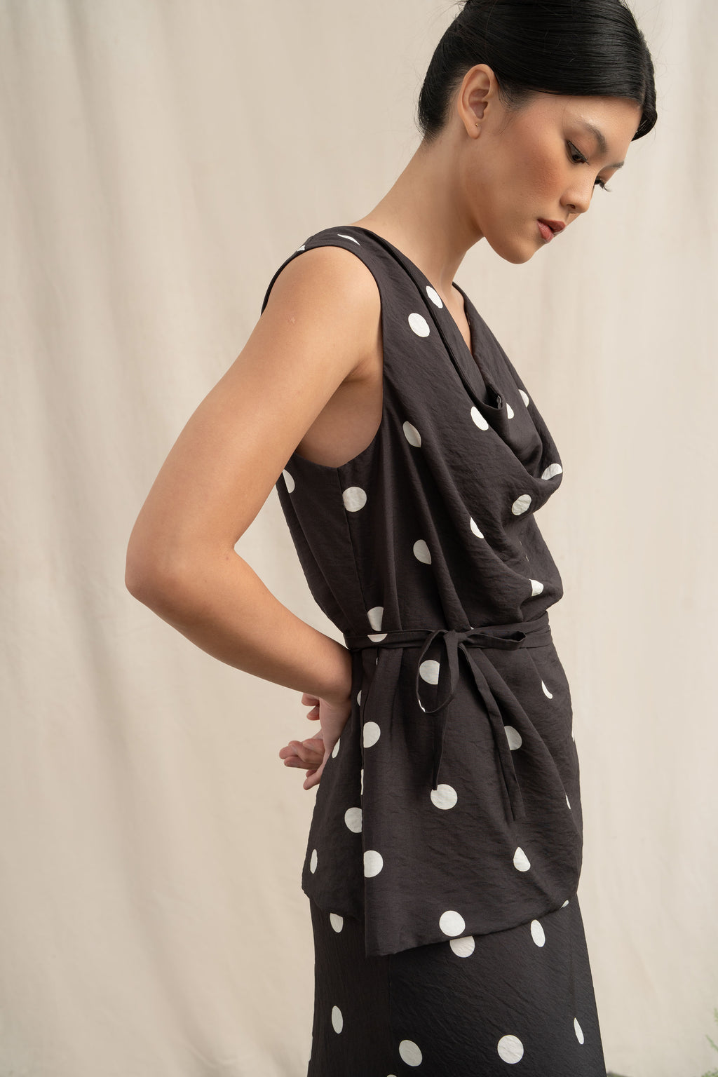 PO SD Drape Top in Polkadot (Shipment Date 22-30 June 2026)