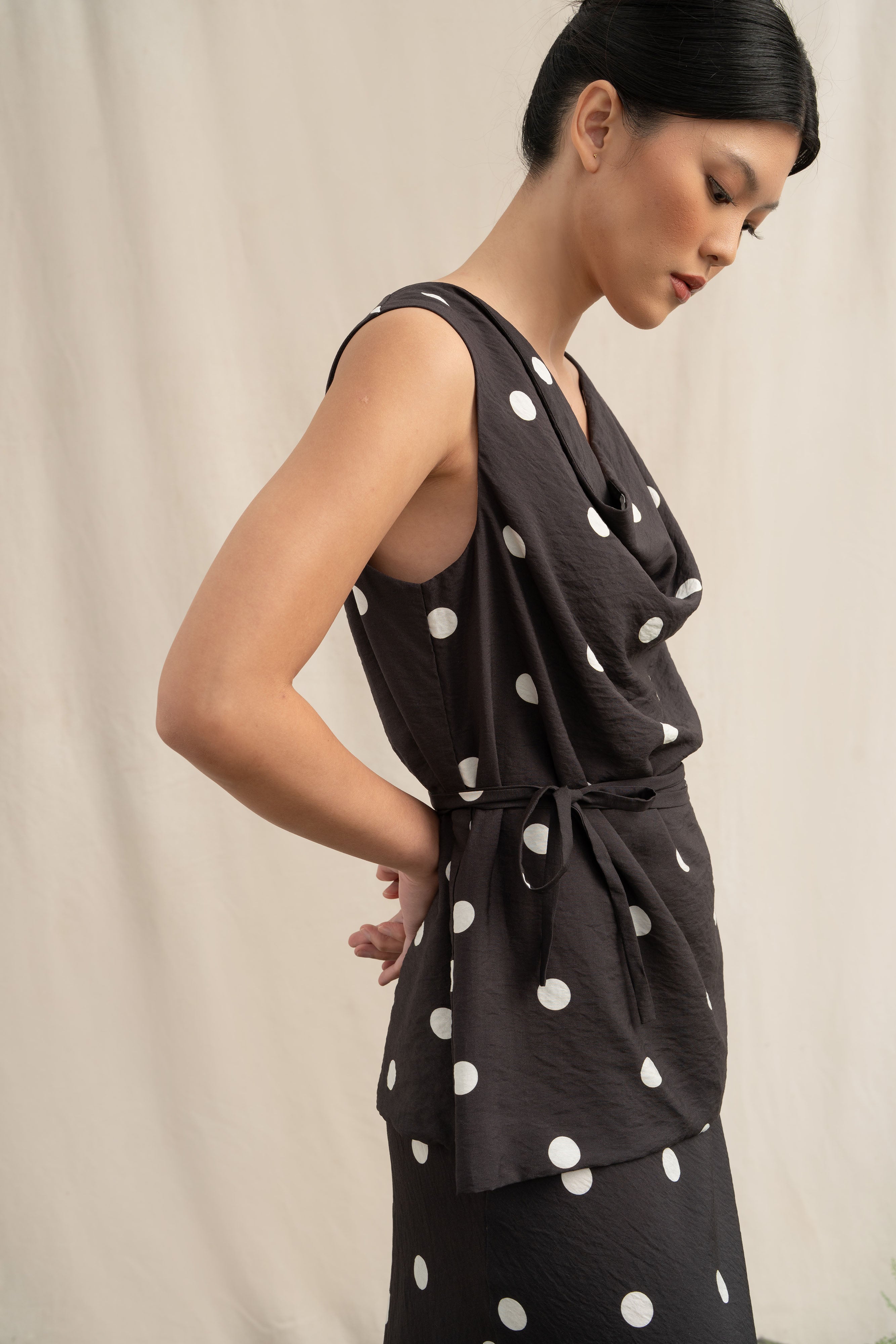 PO SD Drape Top in Polkadot (Shipment Date 22-30 June 2026)