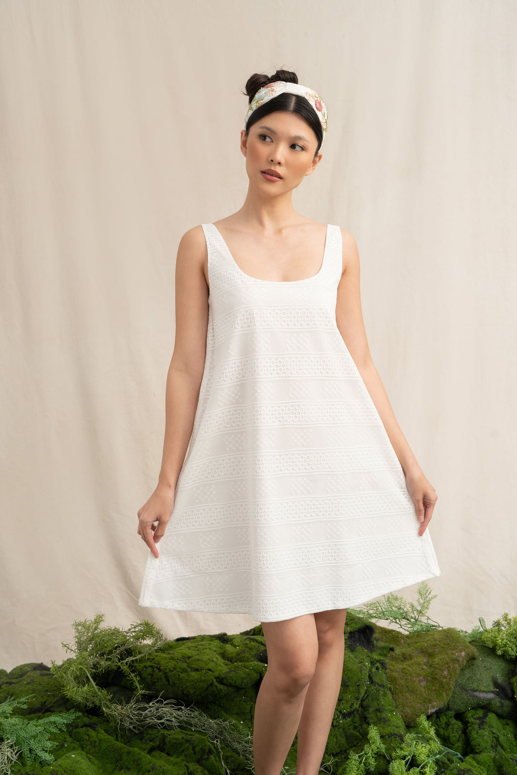 SD Crochet Mini Dress in Buttermilk (Shipment Date 8-19 June 2026)