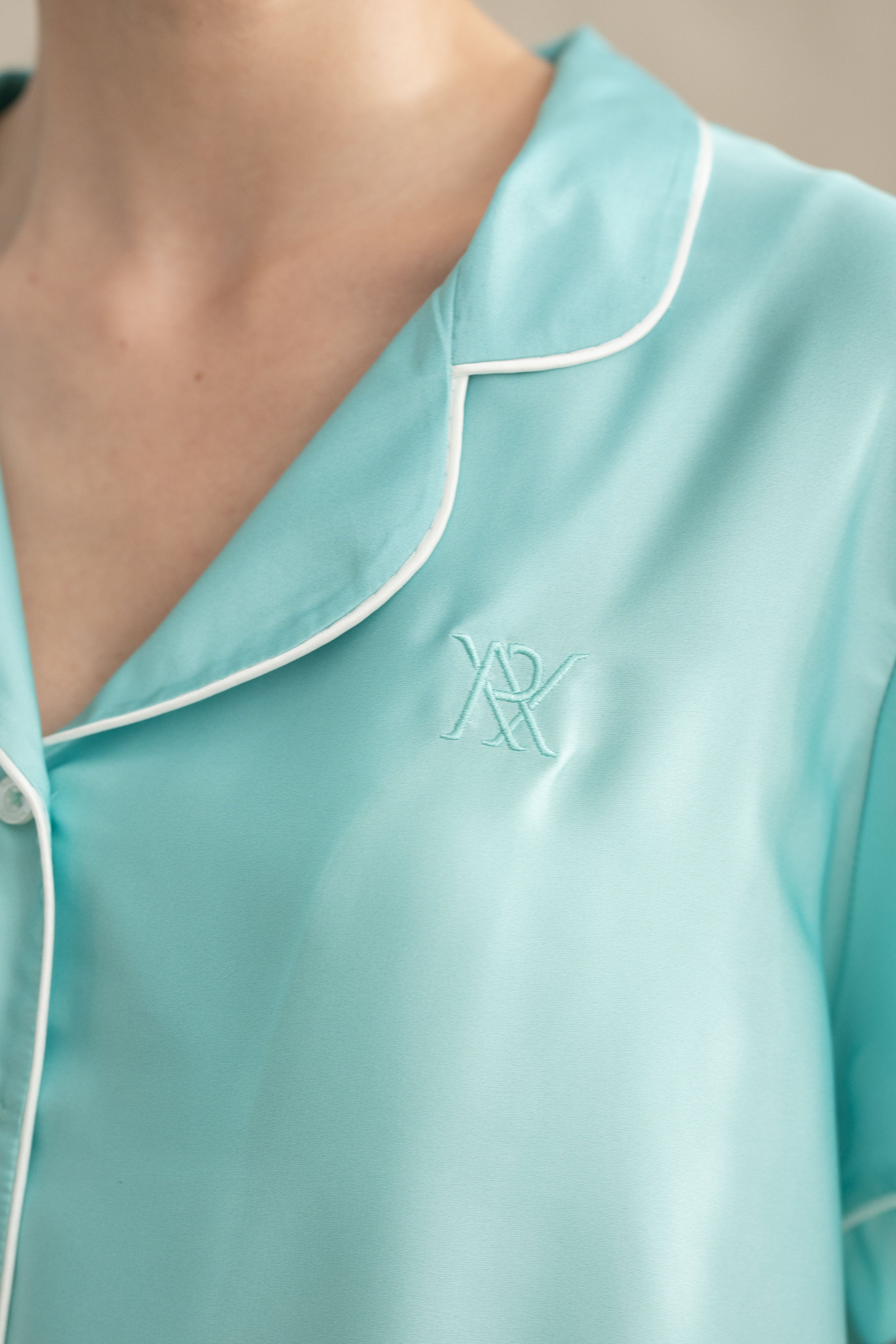 SD Satin Pajamas Set in Ocean Blue (Shipment Date 8-19 June 2026)