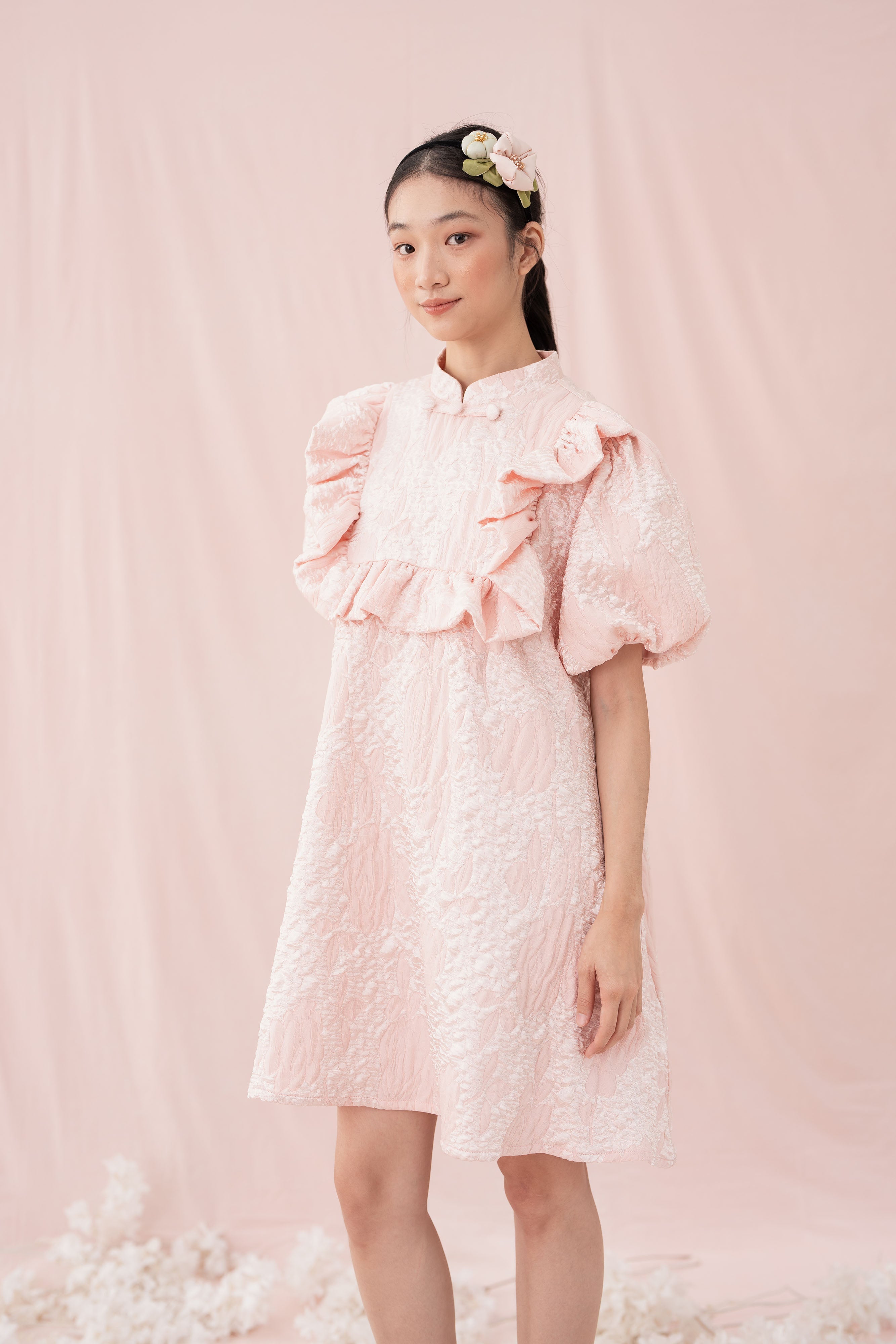 ETNY Pattern Puff Sleeve Dress