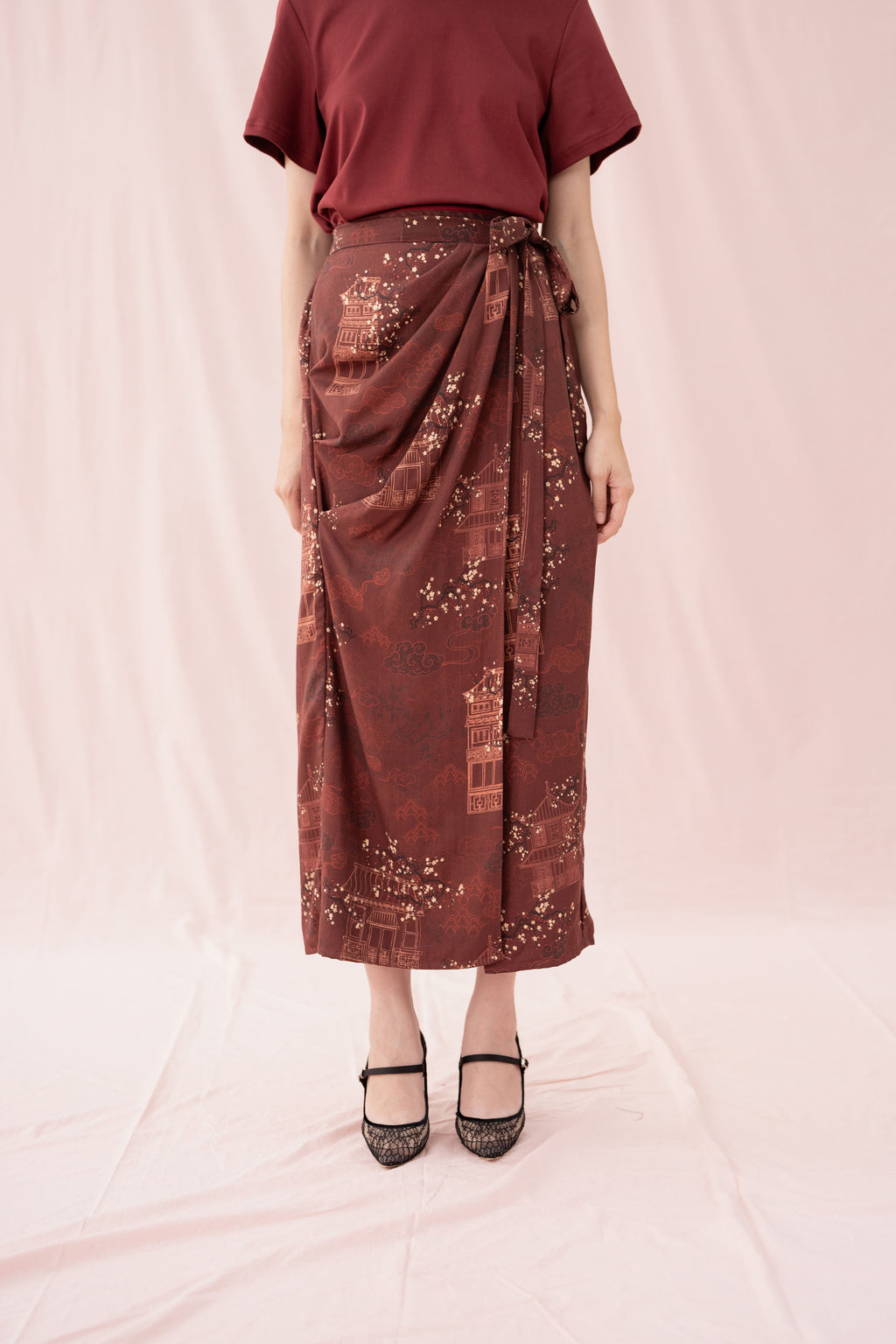 ETNY Pattern Wrap Skirt