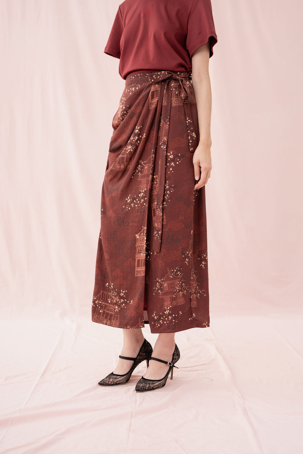 ETNY Pattern Wrap Skirt