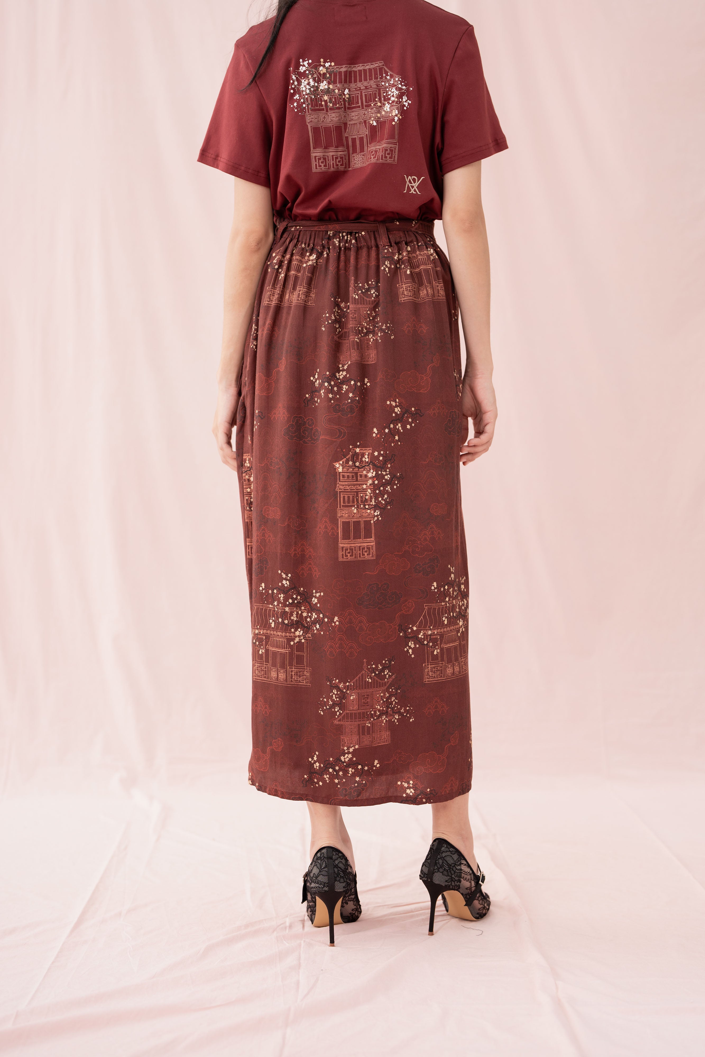 ETNY Pattern Wrap Skirt