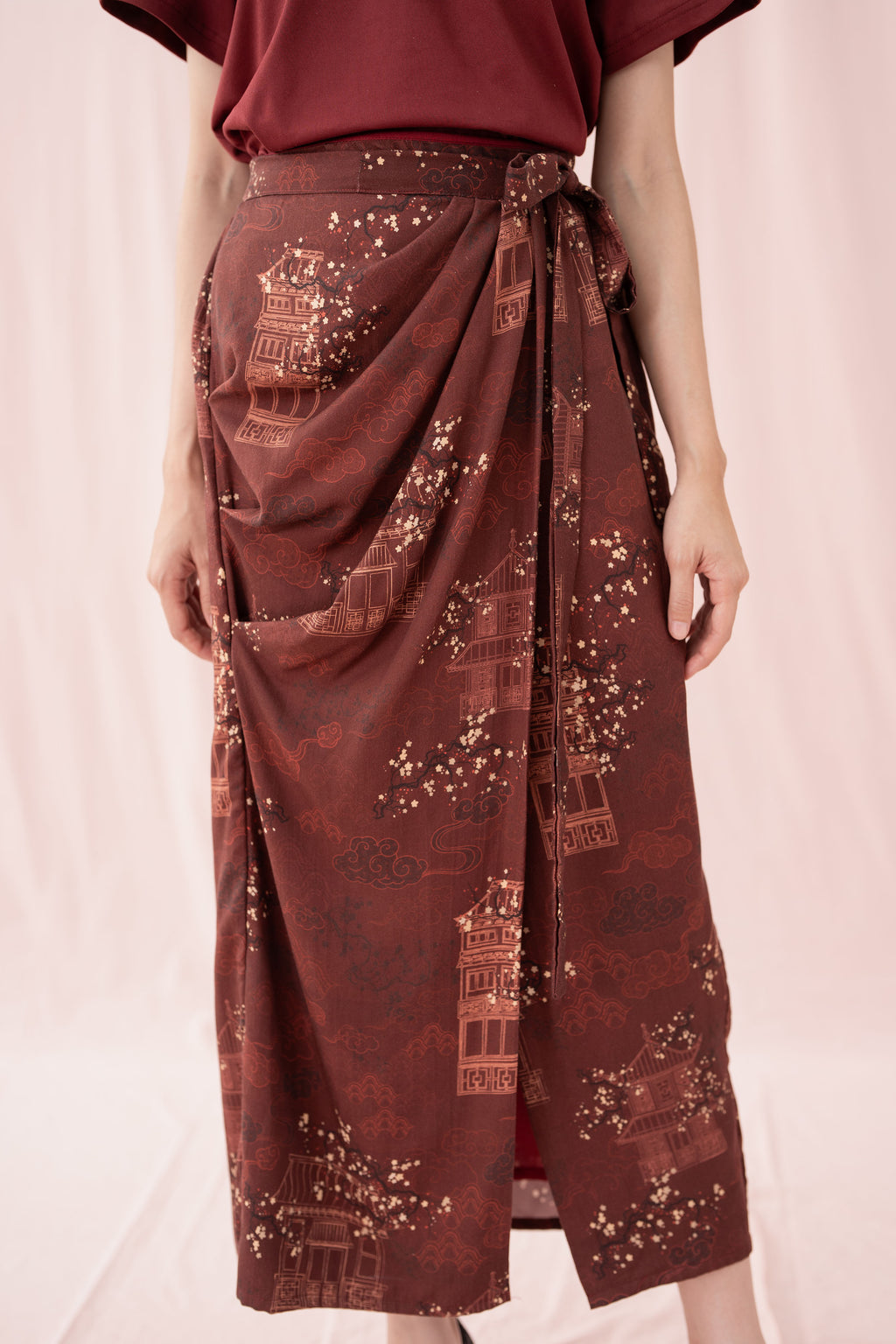 ETNY Pattern Wrap Skirt