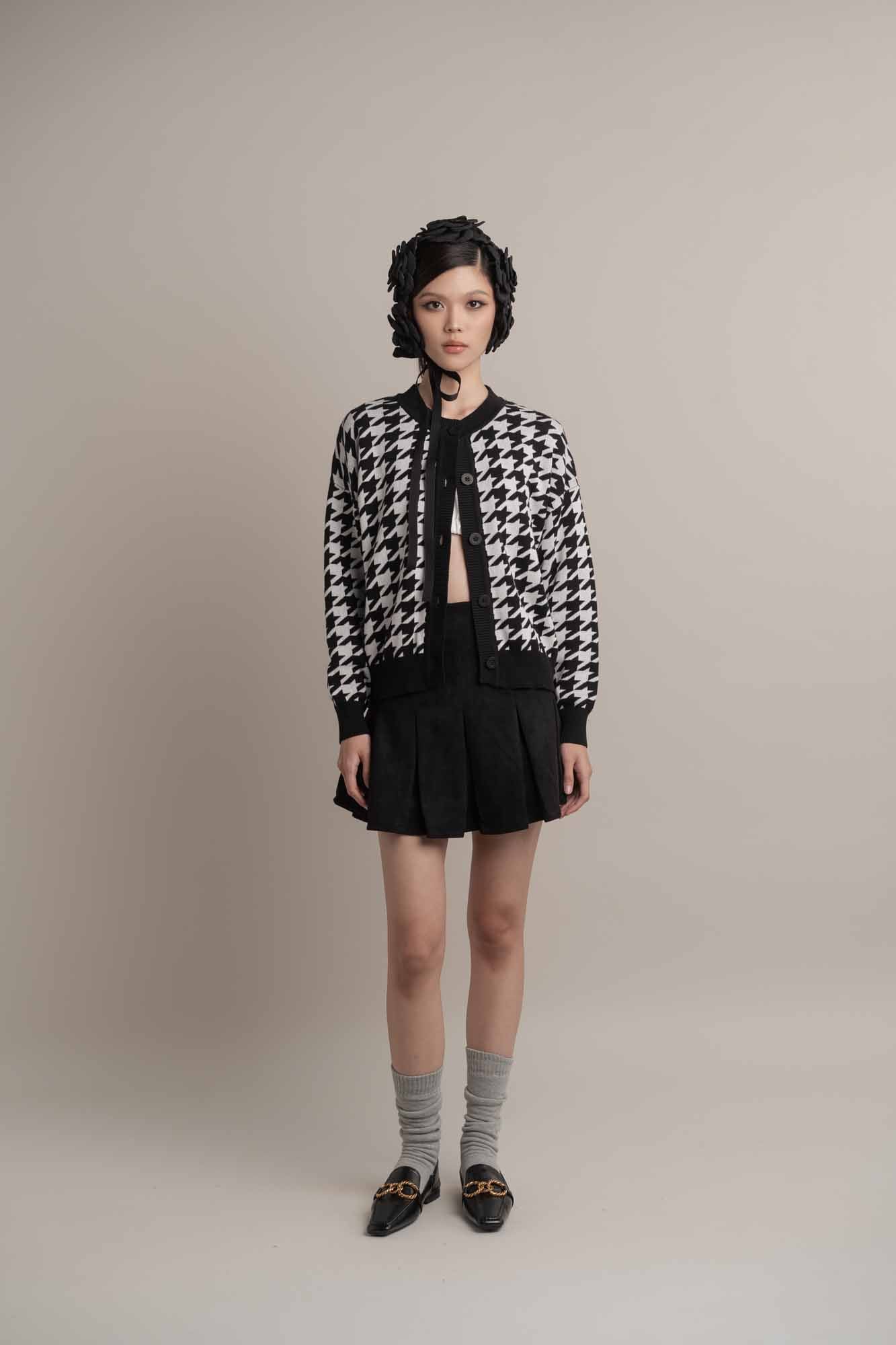 Camilla Houndstooth Cardigan