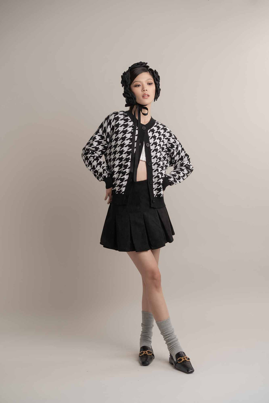 Camilla Houndstooth Cardigan