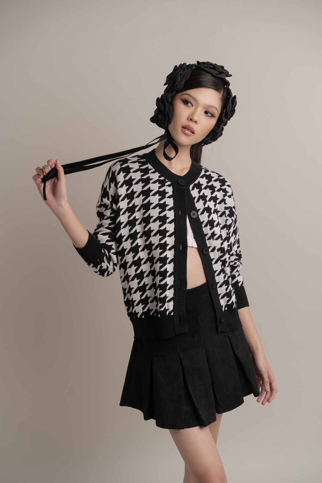 Camilla Houndstooth Cardigan