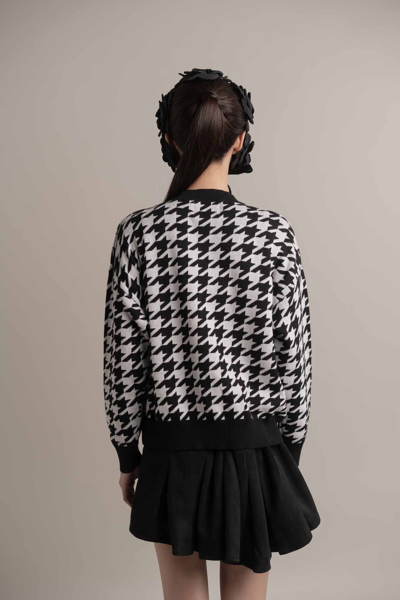 Camilla Houndstooth Cardigan