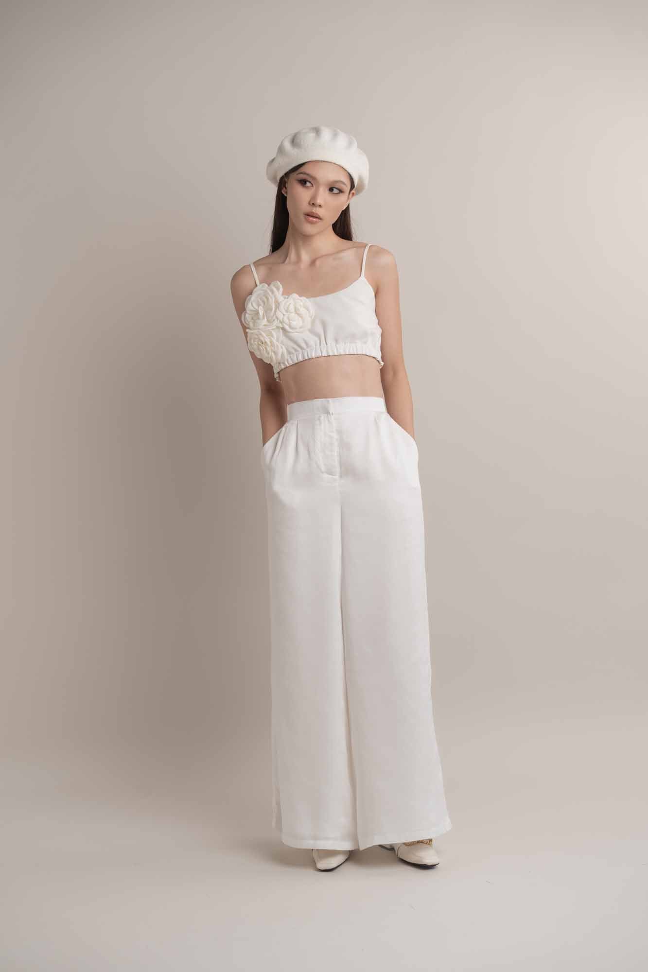 Camilla Crop Tank Top with Brooch