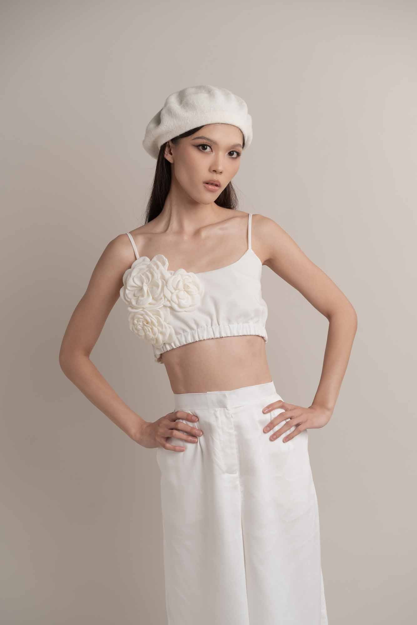 Camilla Crop Tank Top with Brooch